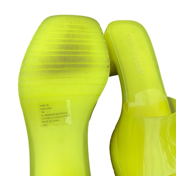 Steve Madden Harlin Chunky Block Heel Jelly Sandal Platform Y2K Neon Size 7 - Picture 5 of 5